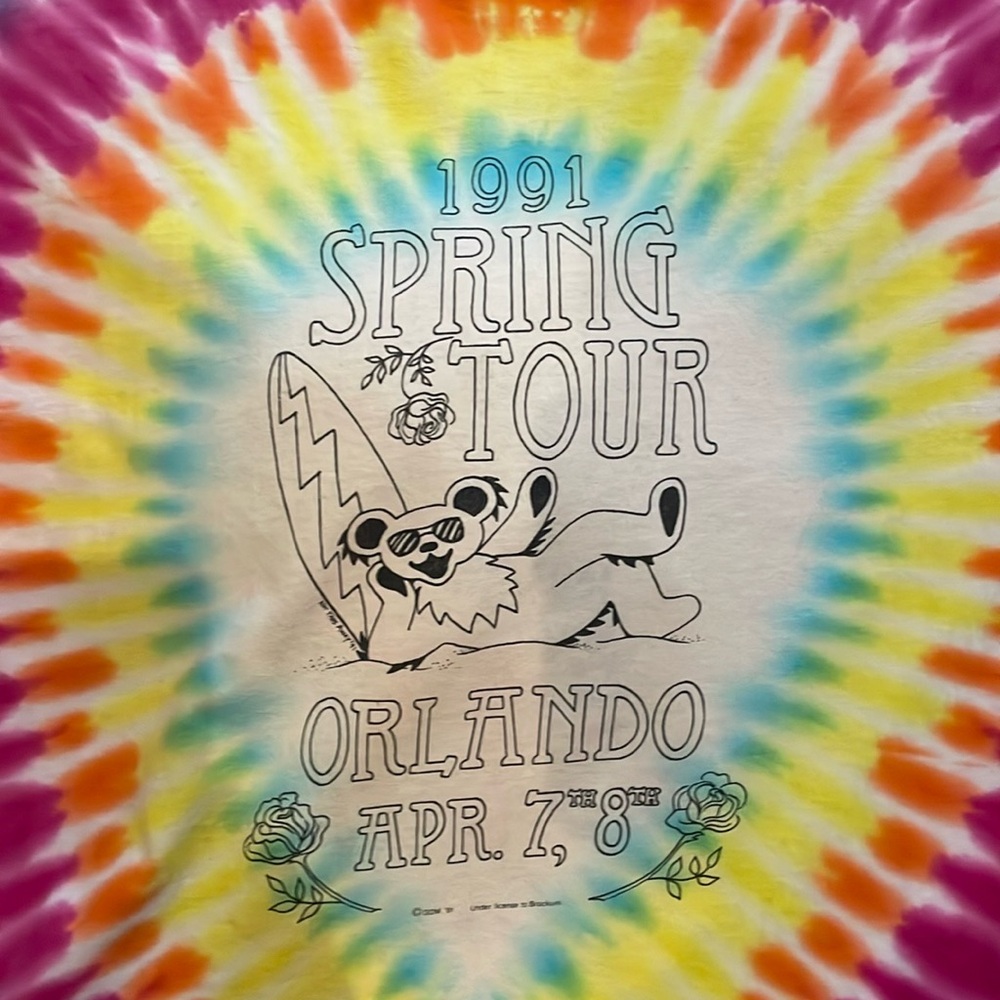 Grateful Dead Spring Tour ‘91 Tie Dye T-Shirt - Picture 2 of 12